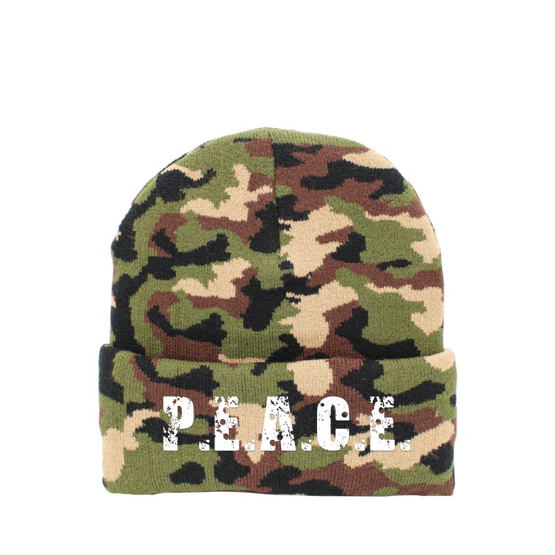 PEACE Heavy Duty Camo Beanie