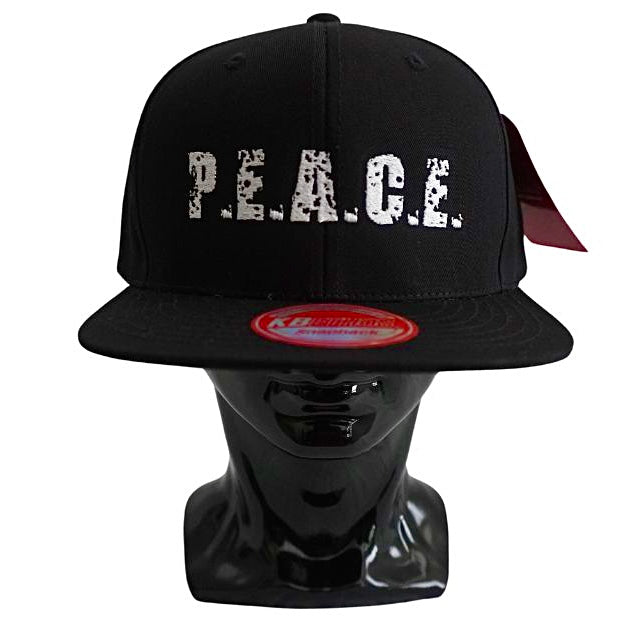 PEACE Solid Black Snapback