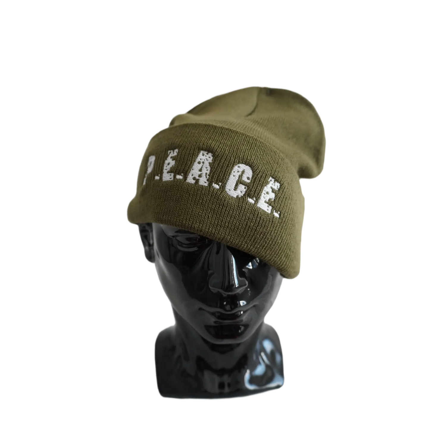 PEACE Army Green Beanie