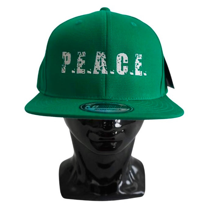 PEACE Solid Green Snapback