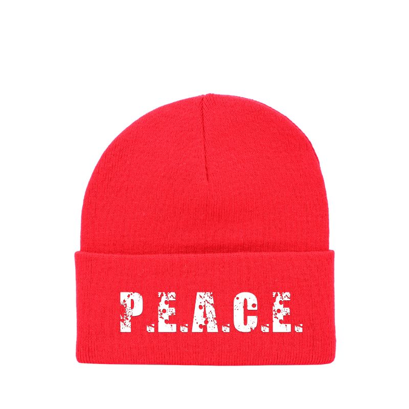 PEACE Red Beanie