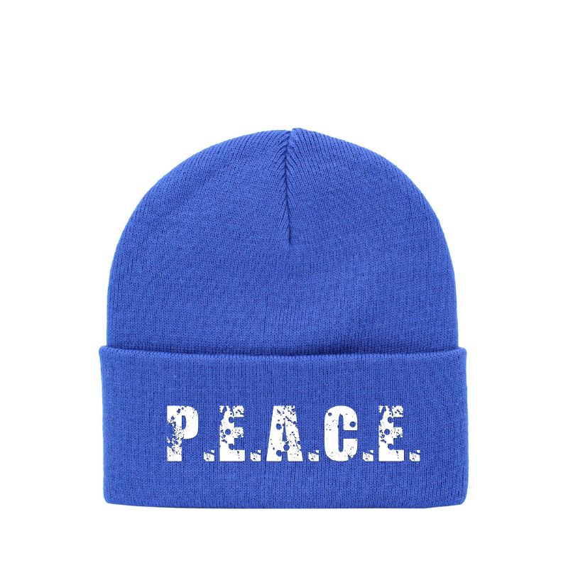 PEACE Royal Blue Beanie