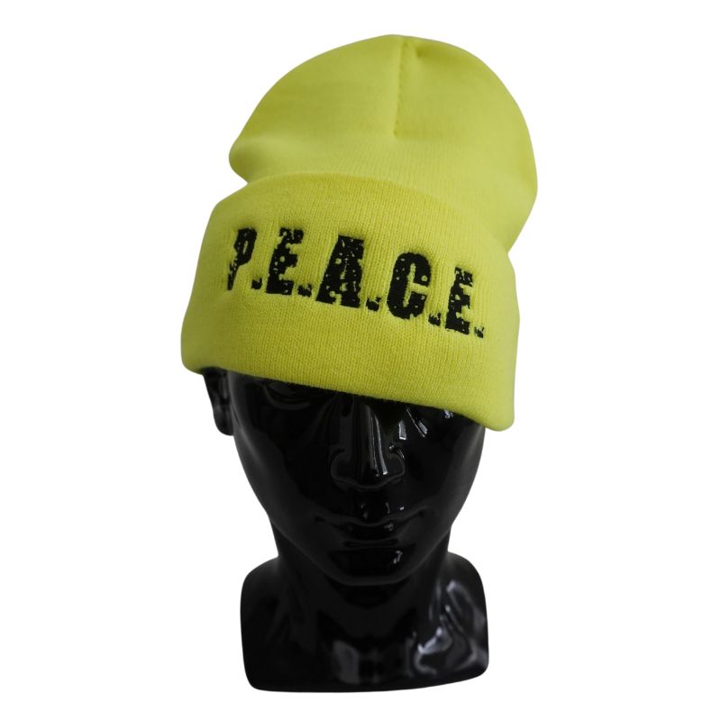 PEACE Yellow Highlighter Beanie