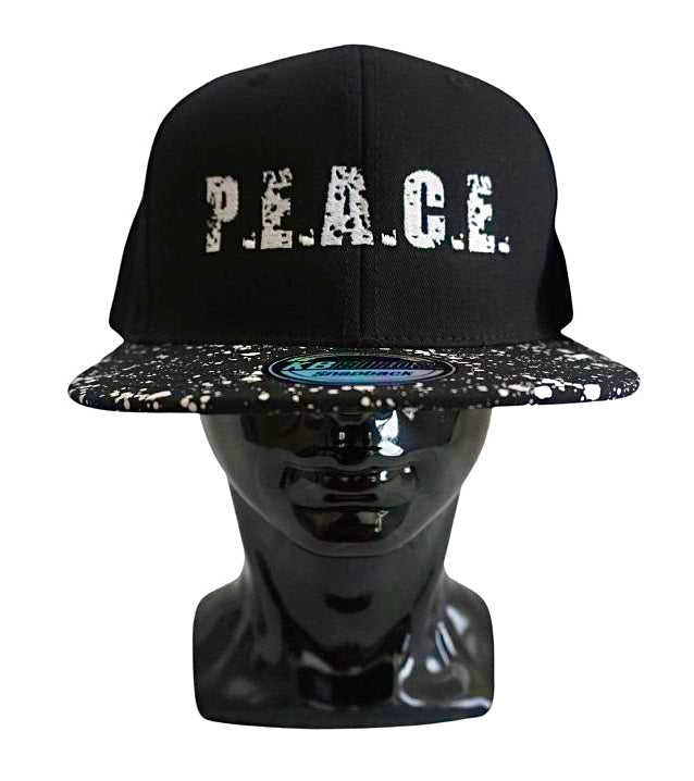 PEACE 2tone Black White Pattern Snapback "Da Cookies 'n' Cream Joint"