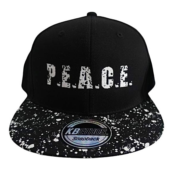 PEACE 2tone Black White Pattern Snapback "Da Cookies 'n' Cream Joint"