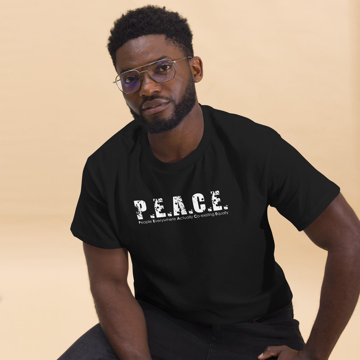 Classic P.E.A.C.E. T-Shirt (White Logo)