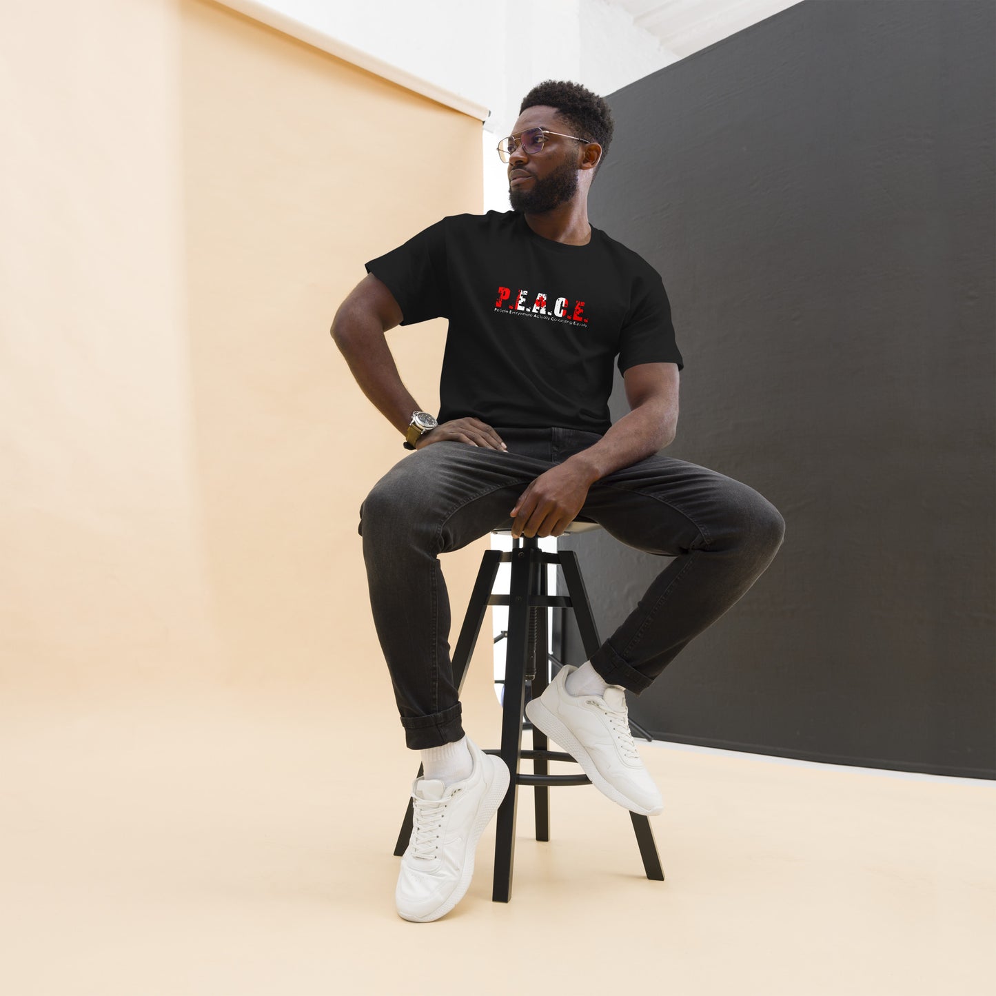 Men's P.E.A.C.E. T-Shirt (Canada Flag Logo)