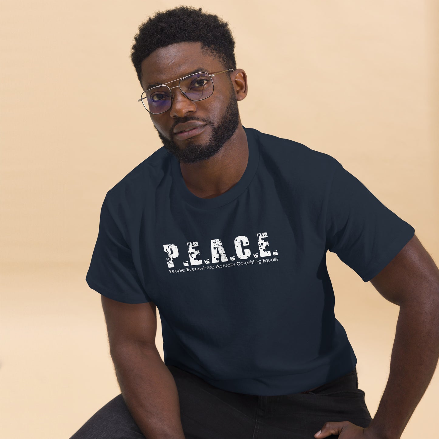 Classic P.E.A.C.E. T-Shirt (White Logo)