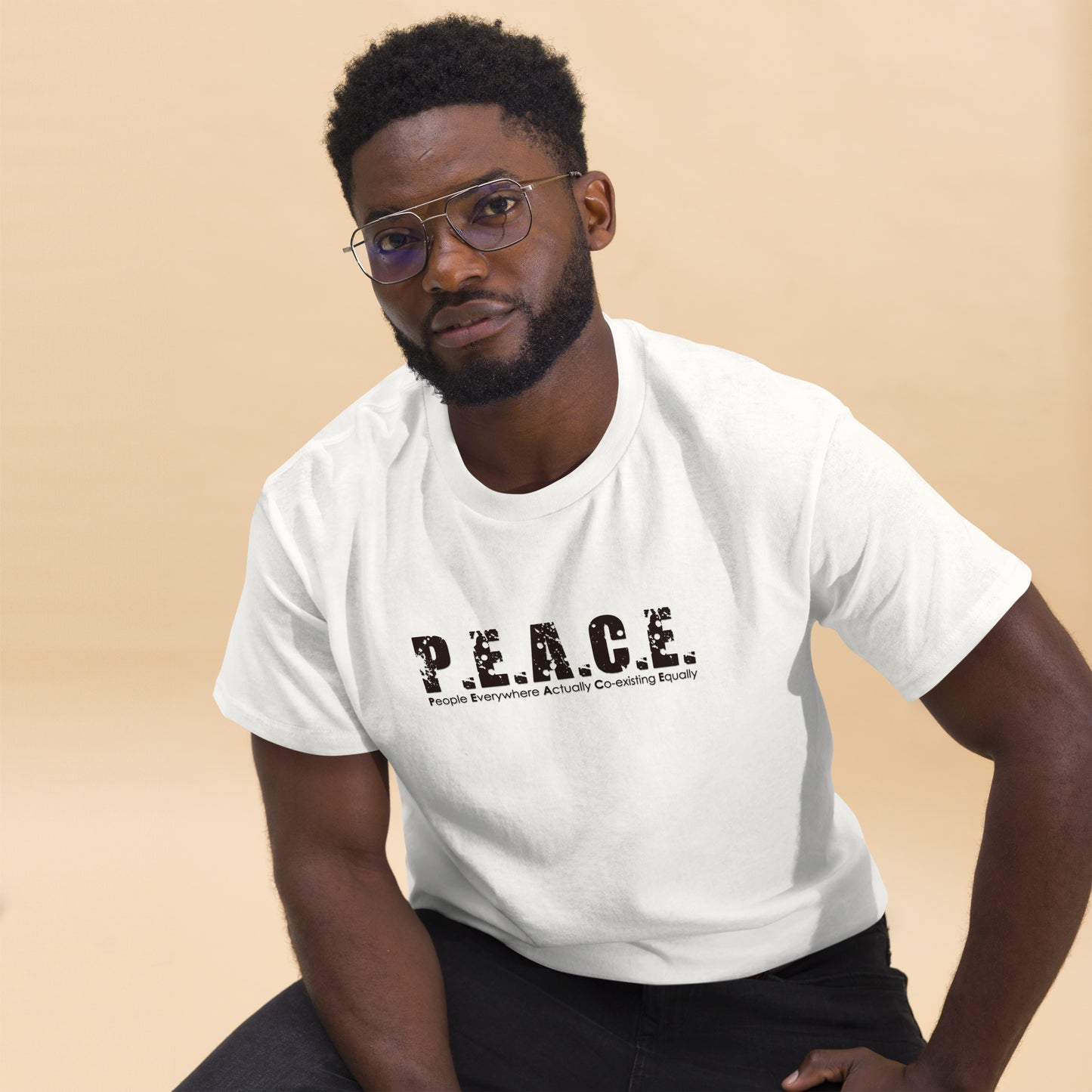 Classic P.E.A.C.E. T-Shirt (Black Logo)