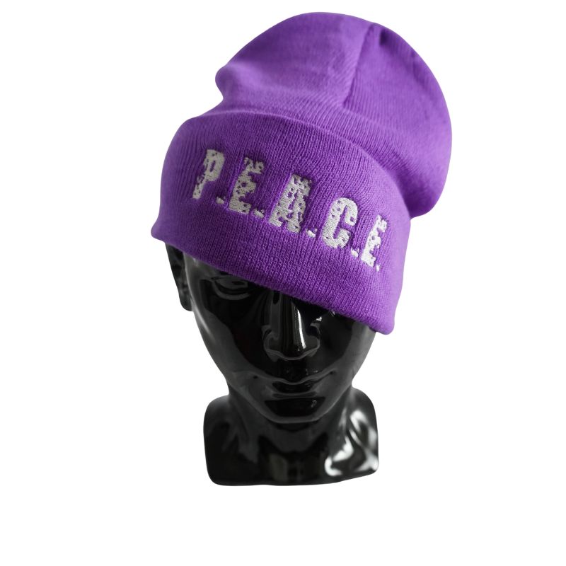 PEACE Purple Beanie