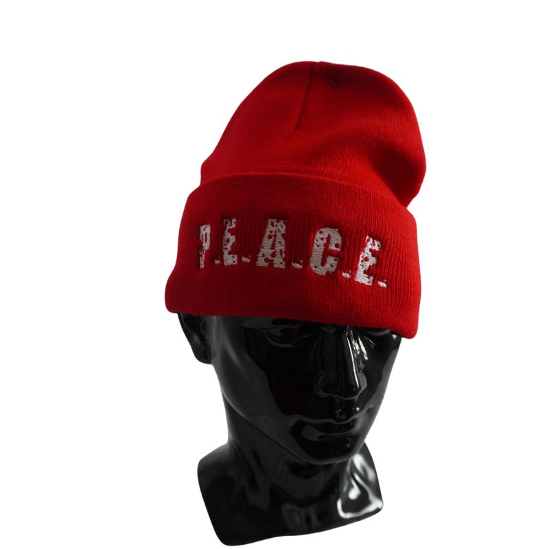 PEACE Red Beanie