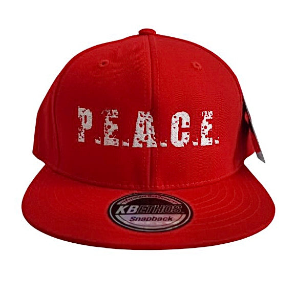 PEACE Solid Red Snapback