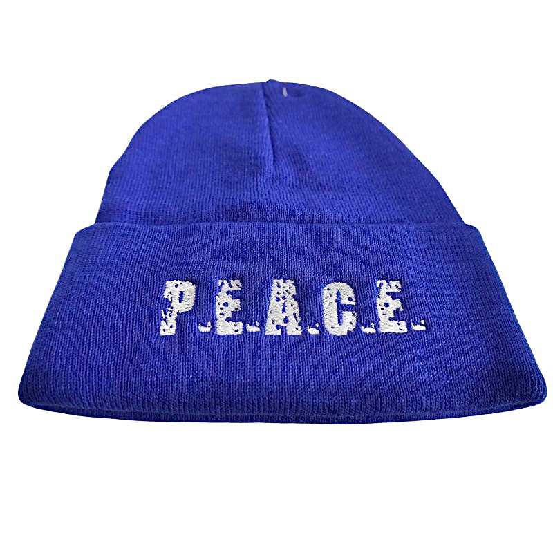 PEACE Royal Blue Beanie