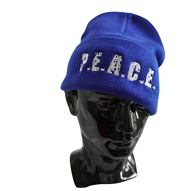 PEACE Royal Blue Beanie
