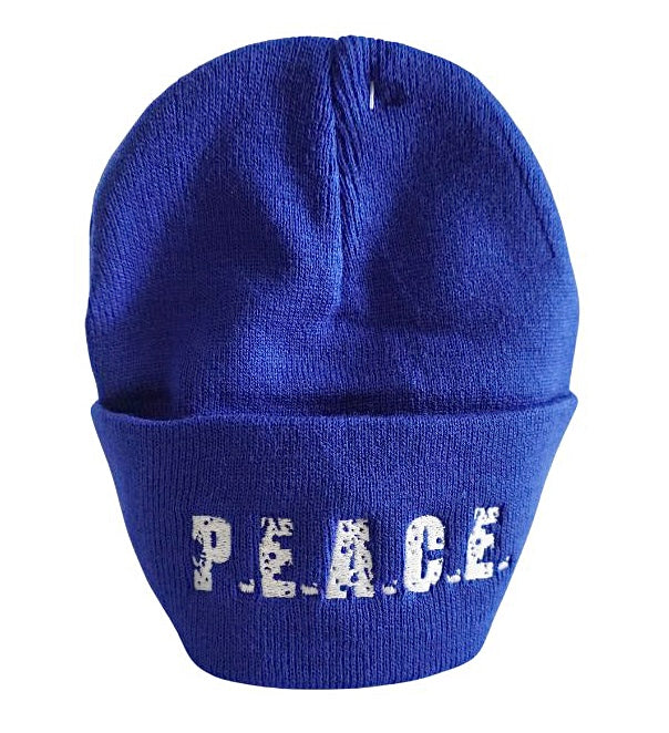 PEACE Royal Blue Beanie