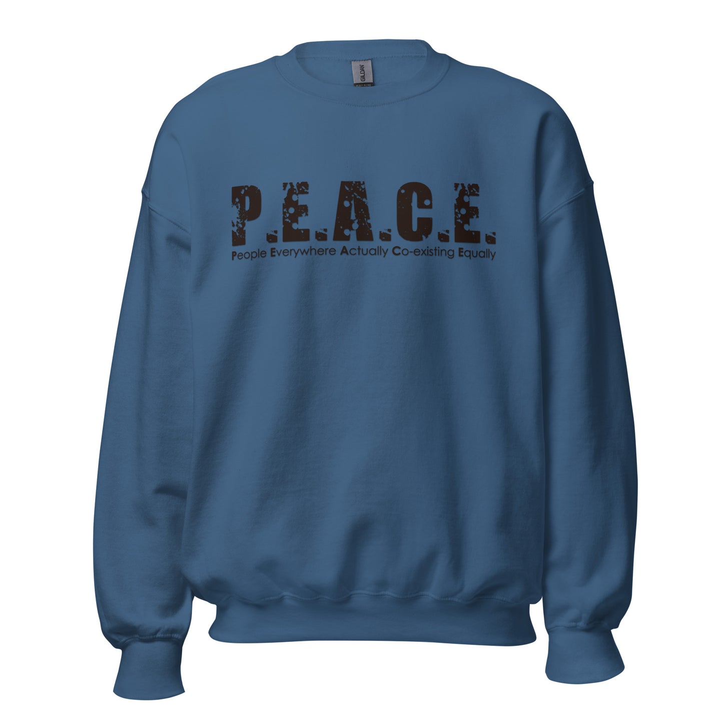 Unisex P.E.A.C.E. Crew Neck Sweatshirt (Black Logo)