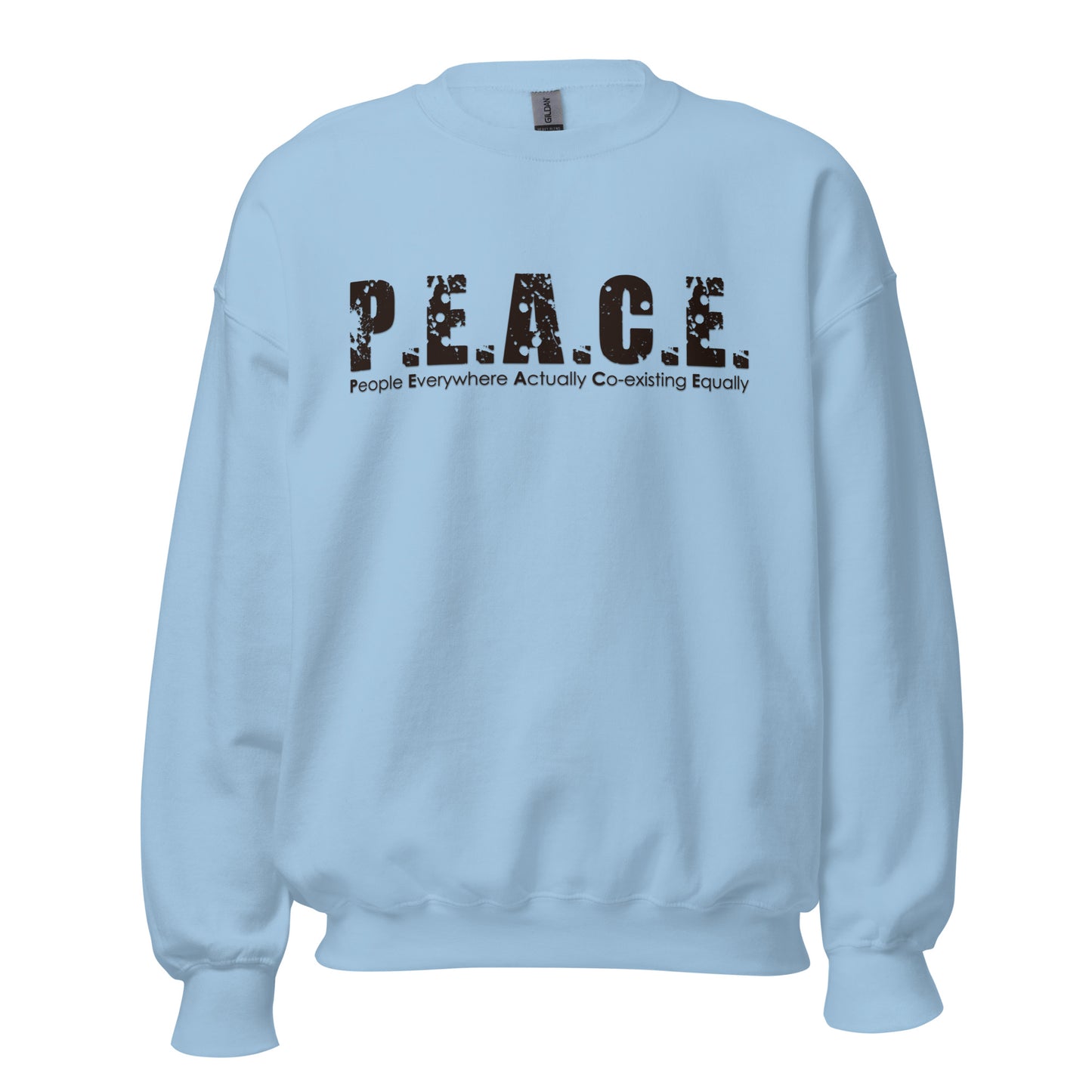 Unisex P.E.A.C.E. Crew Neck Sweatshirt (Black Logo)