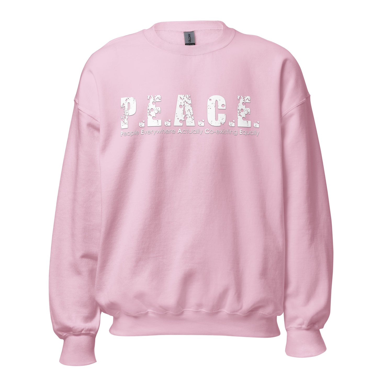 Unisex P.E.A.C.E. Crew Neck Sweatshirt (White logo)