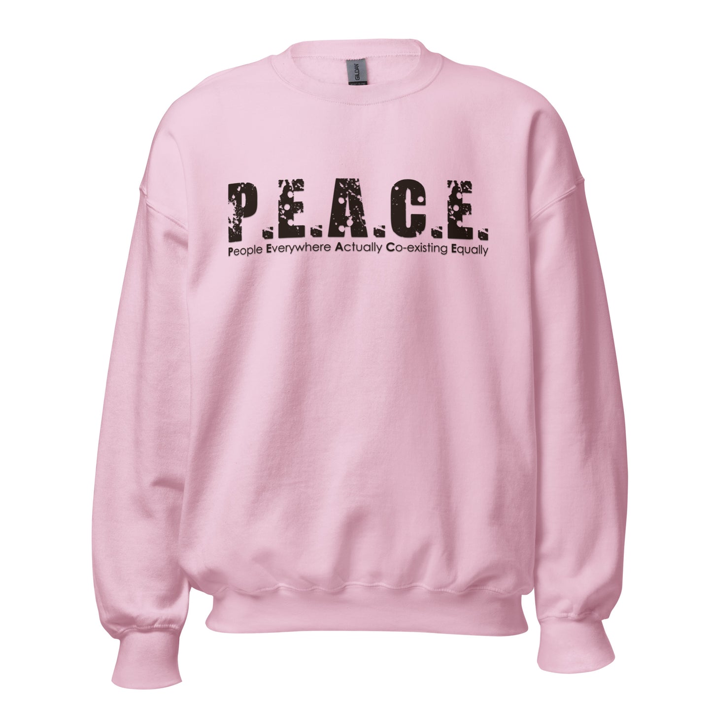 Unisex P.E.A.C.E. Crew Neck Sweatshirt (Black Logo)