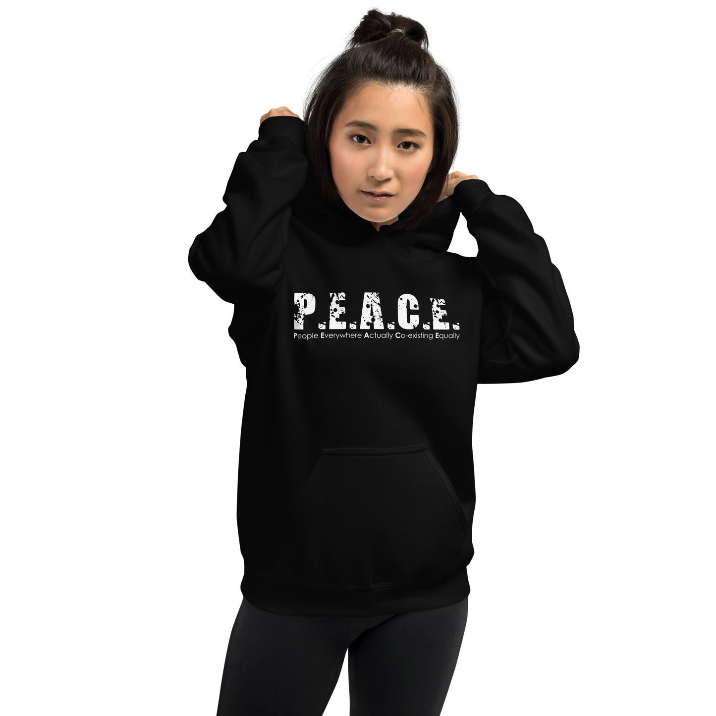 Unisex P.E.A.C.E. Hoodie (White Logo)