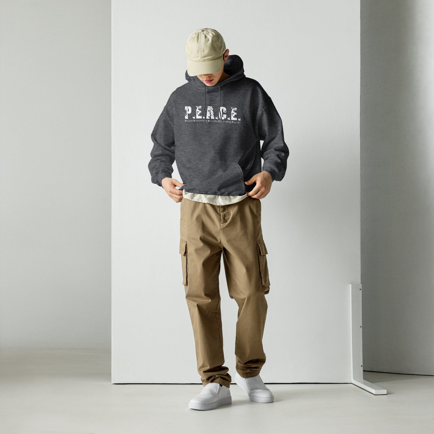 Unisex P.E.A.C.E. Hoodie (White Logo)