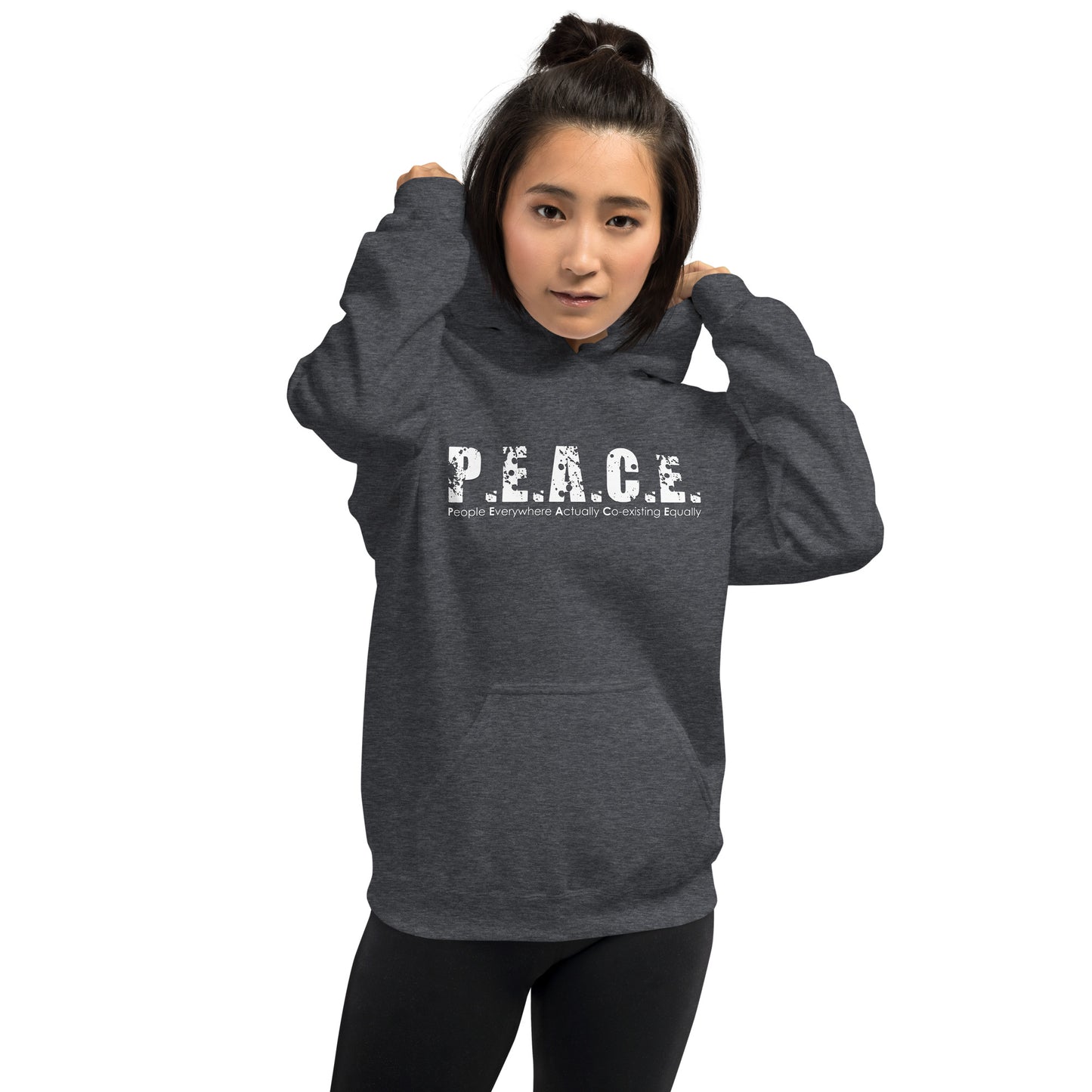Unisex P.E.A.C.E. Hoodie (White Logo)