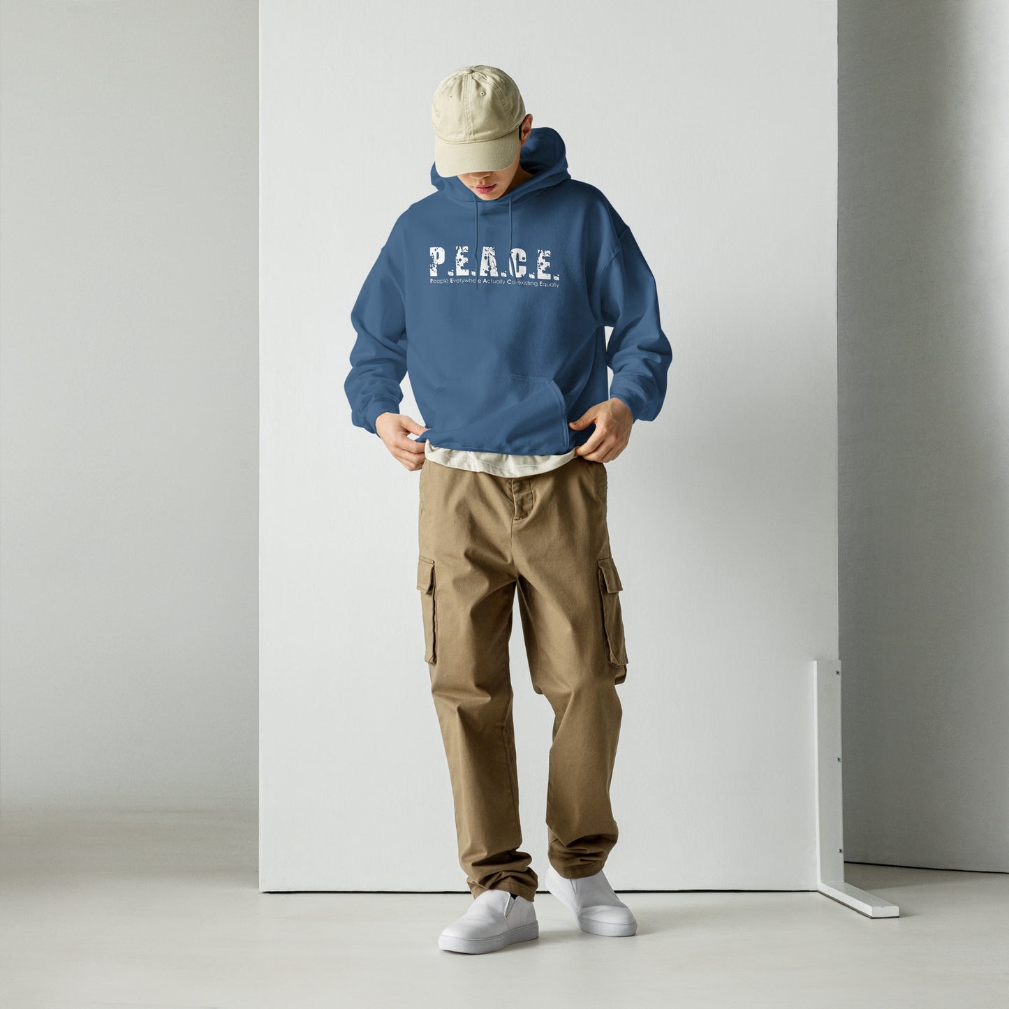 Unisex P.E.A.C.E. Hoodie (White Logo)
