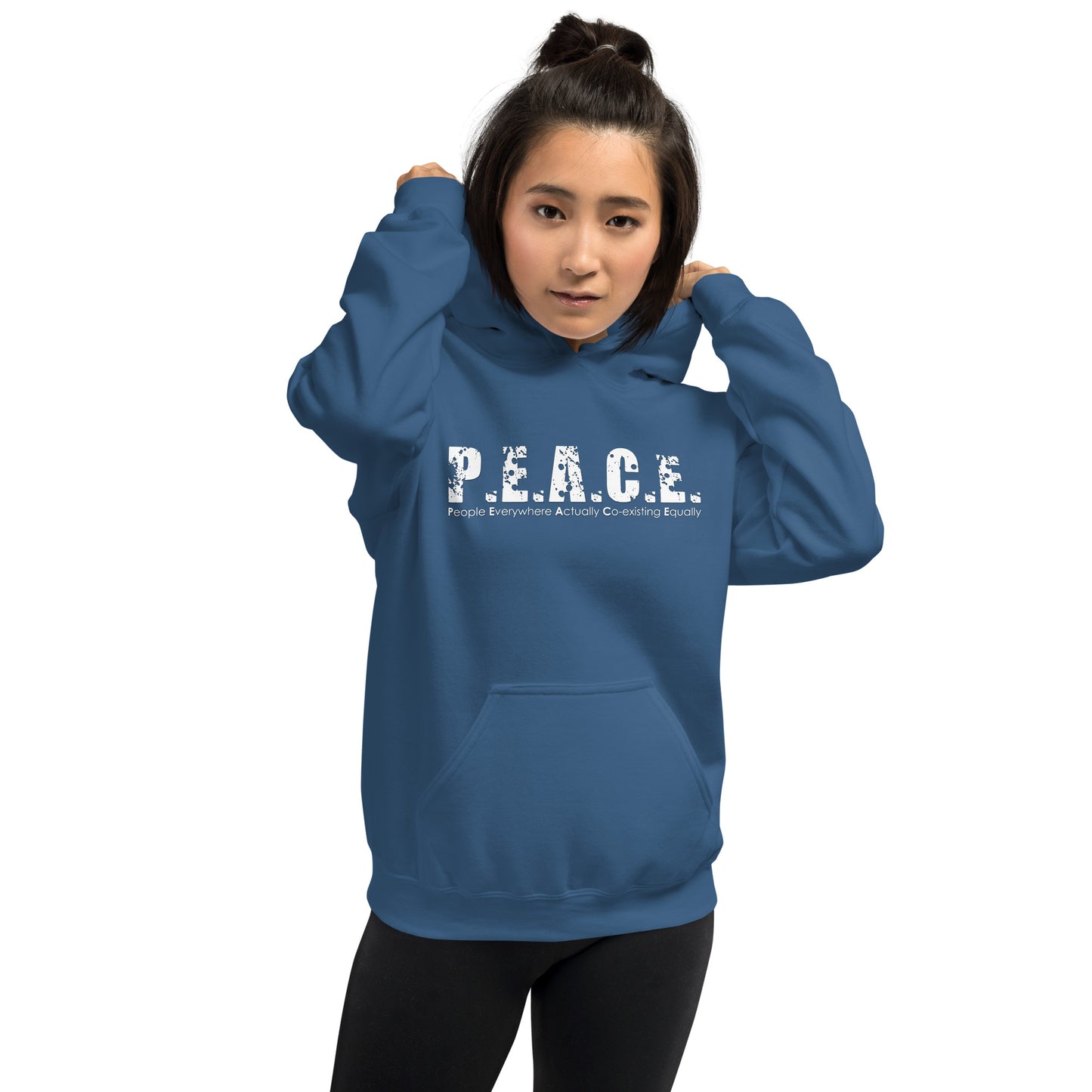 Unisex P.E.A.C.E. Hoodie (White Logo)
