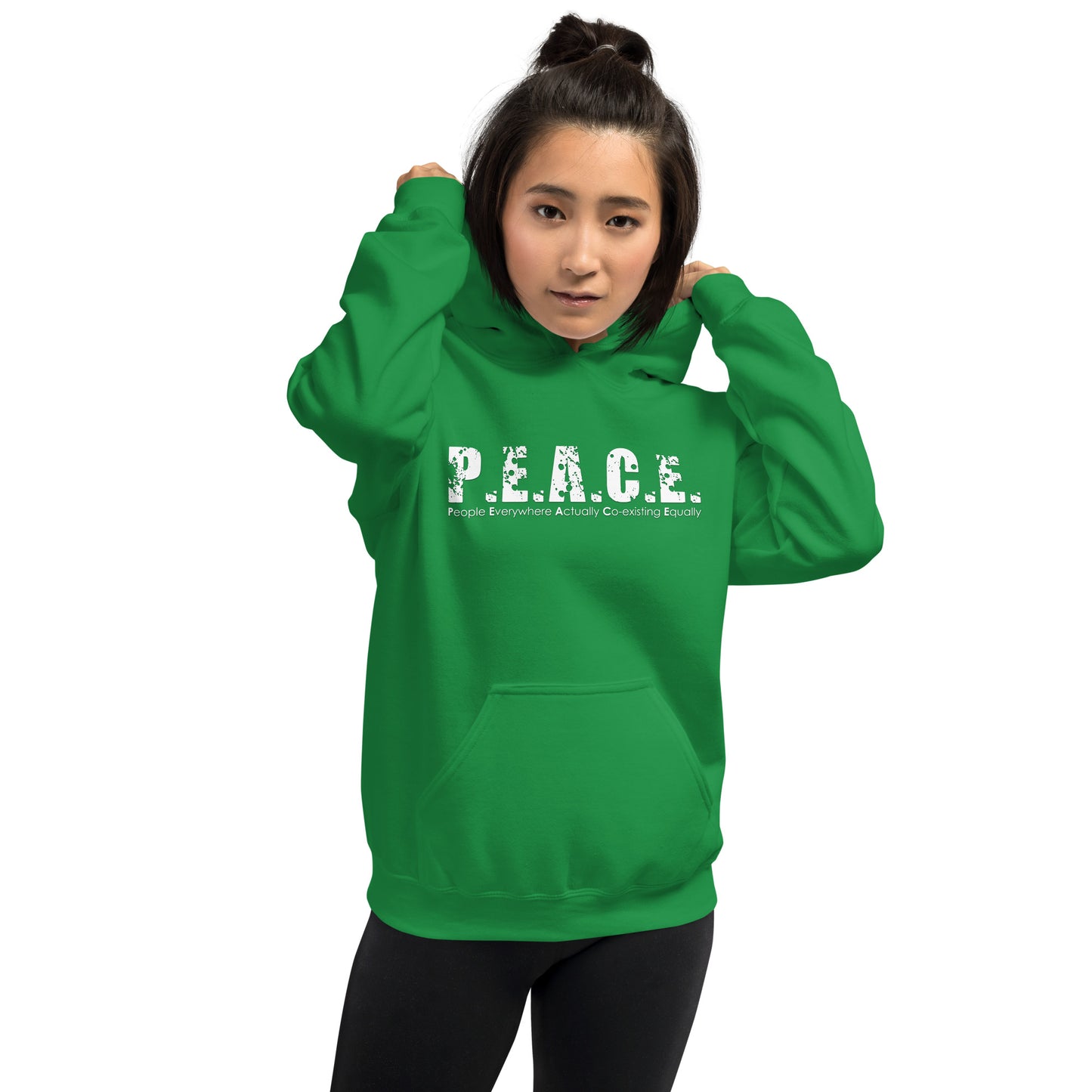 Unisex P.E.A.C.E. Hoodie (White Logo)