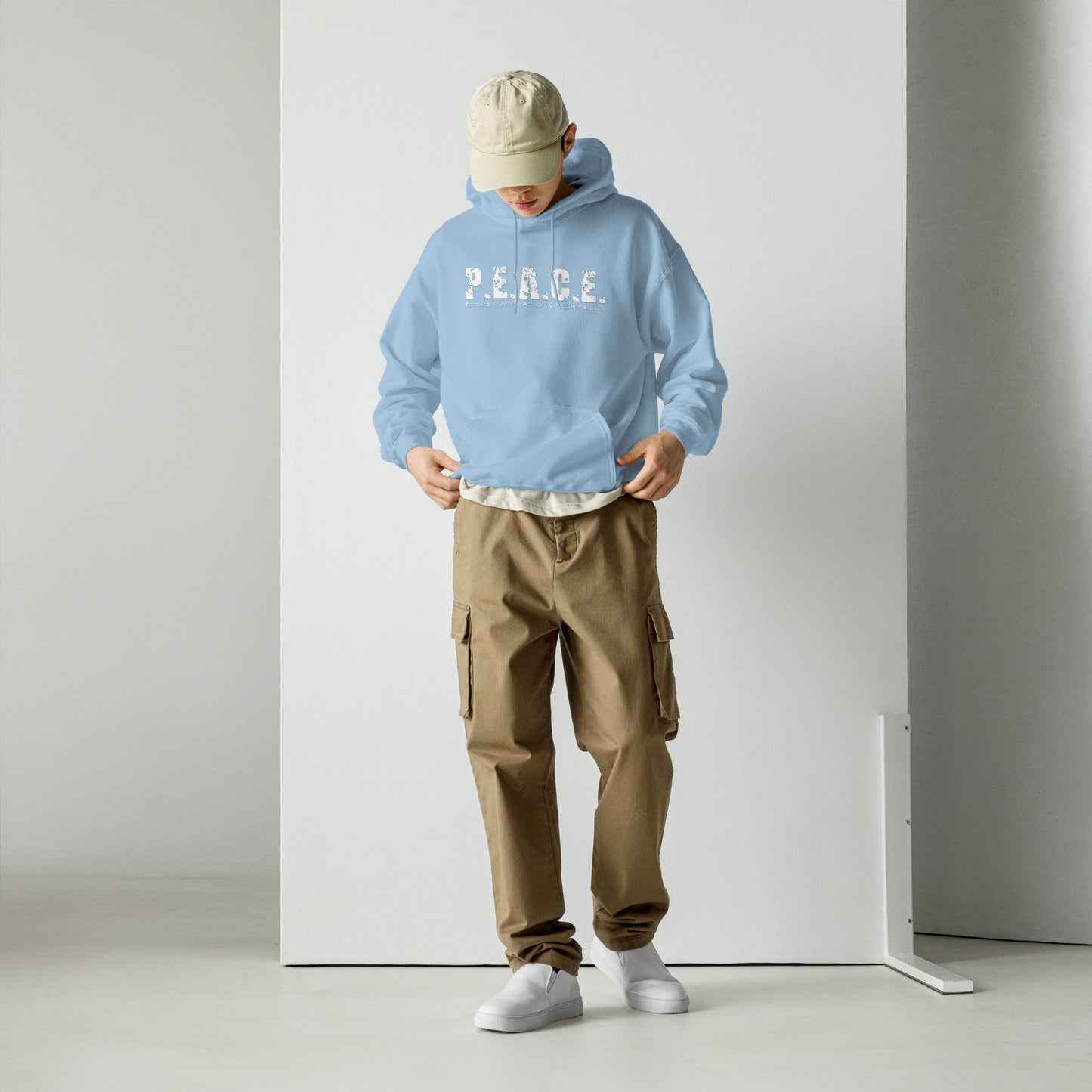 Unisex P.E.A.C.E. Hoodie (White Logo)
