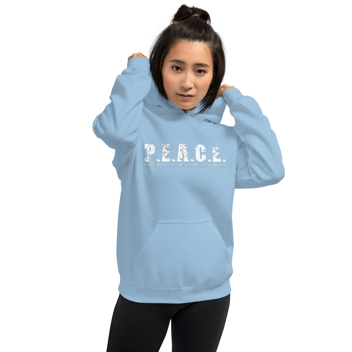 Unisex P.E.A.C.E. Hoodie (White Logo)