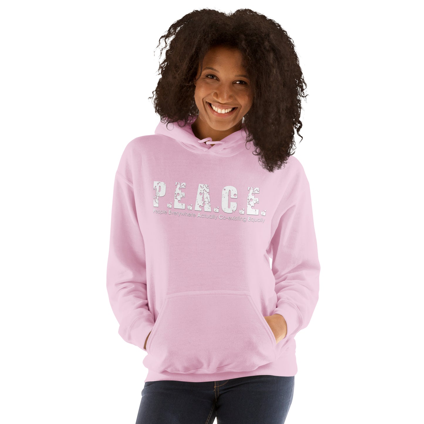 Unisex P.E.A.C.E. Hoodie (White Logo)