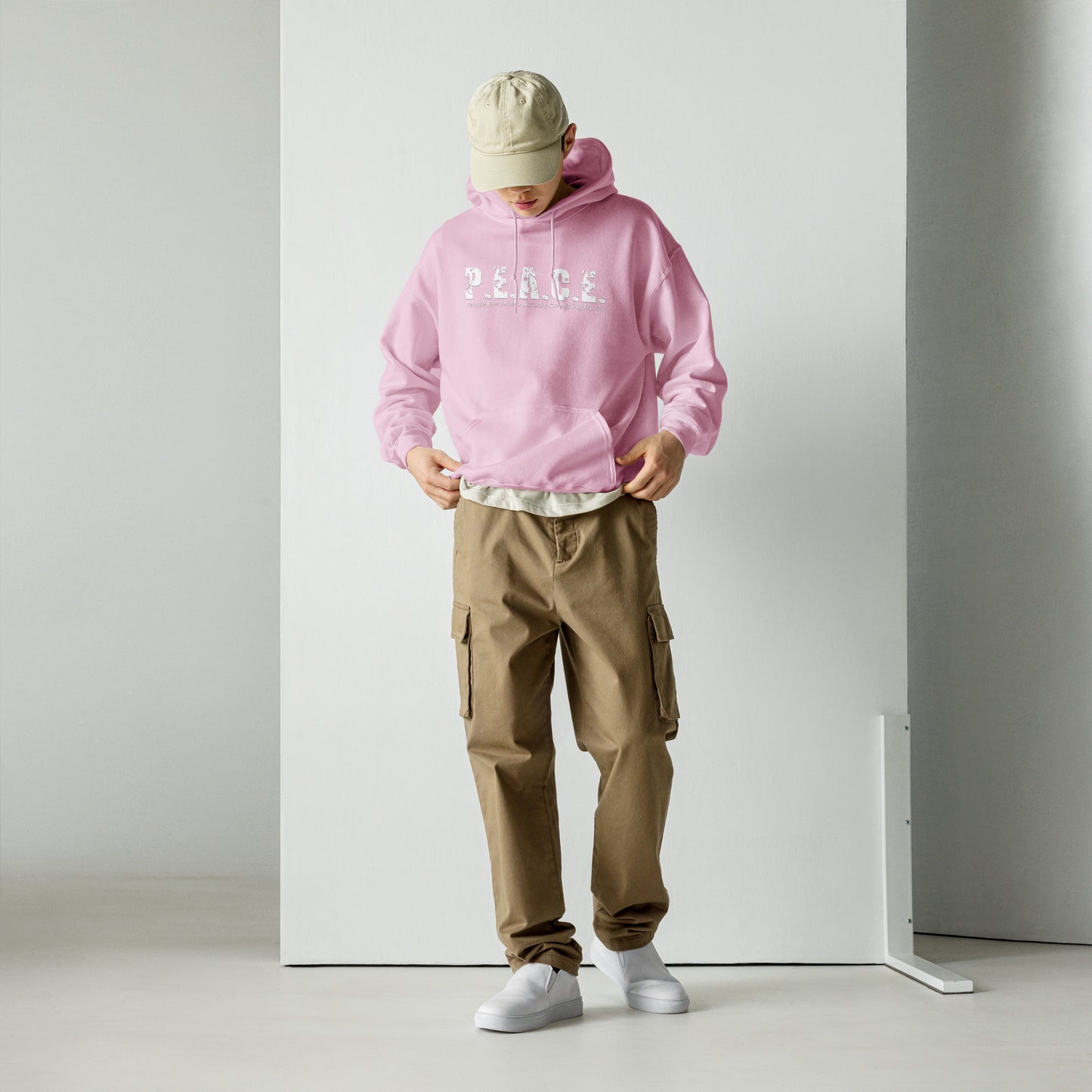 Unisex P.E.A.C.E. Hoodie (White Logo)
