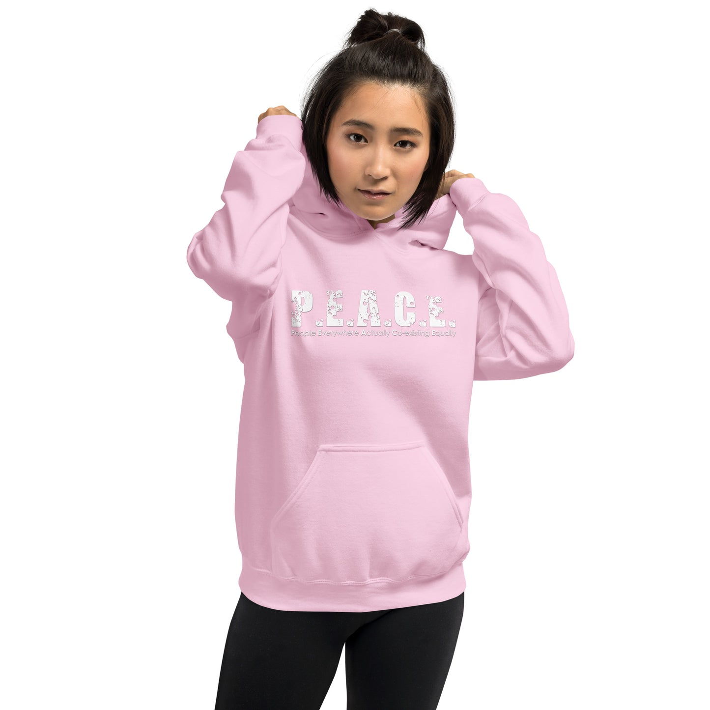 Unisex P.E.A.C.E. Hoodie (White Logo)