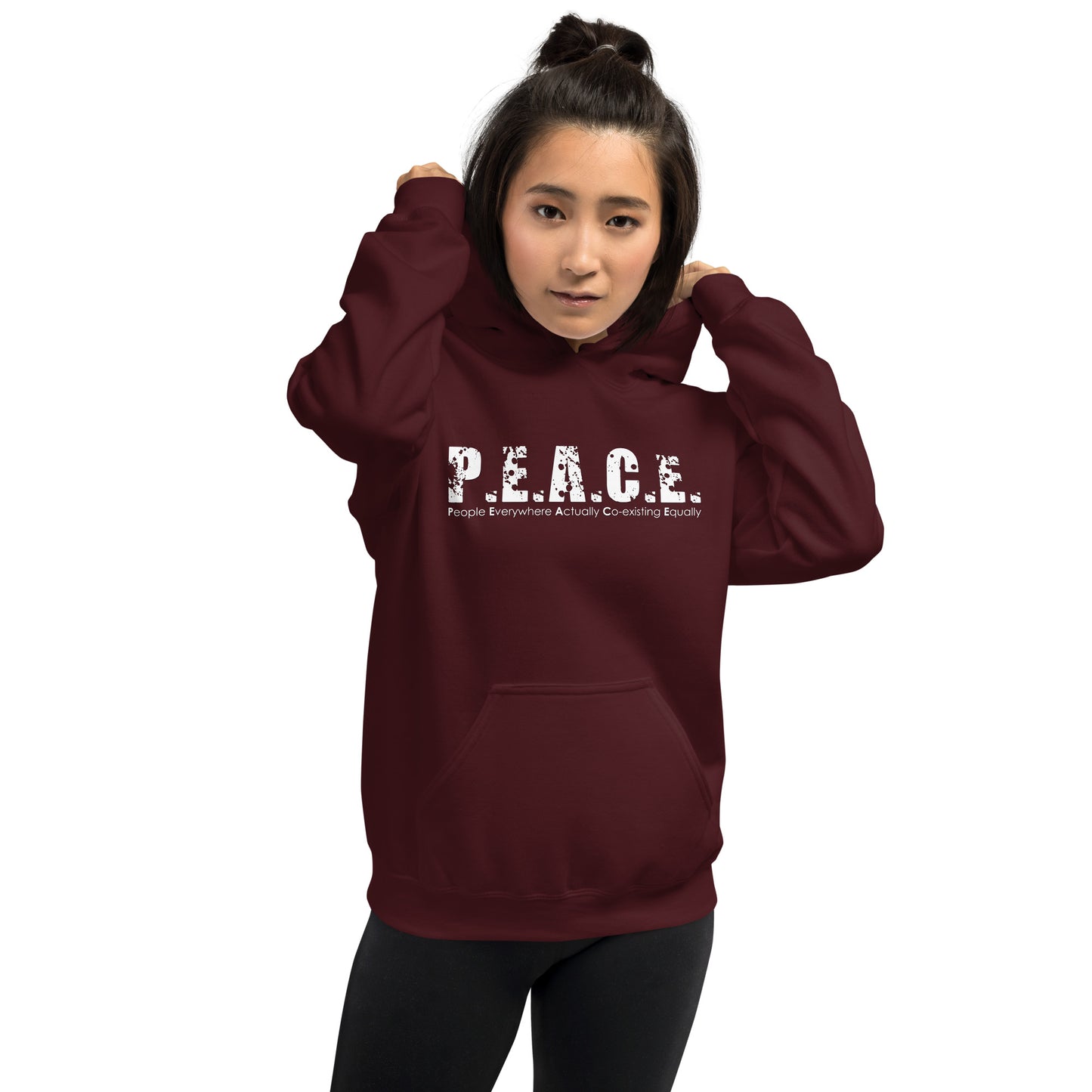 Unisex P.E.A.C.E. Hoodie (White Logo)