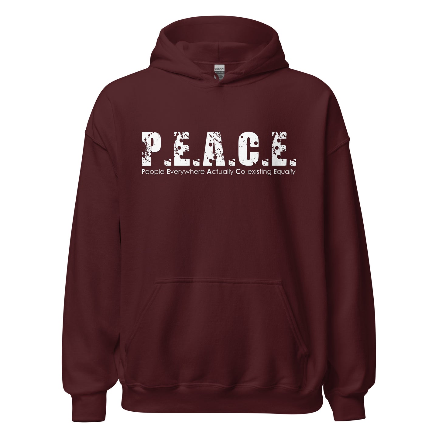 Unisex P.E.A.C.E. Hoodie (White Logo)