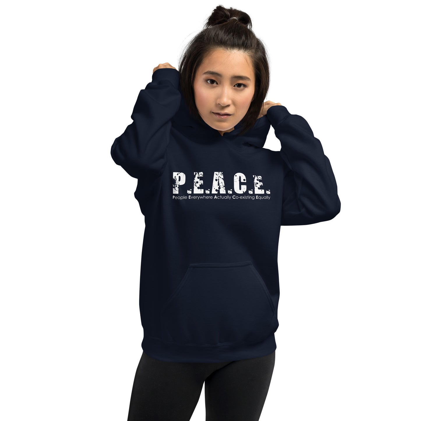 Unisex P.E.A.C.E. Hoodie (White Logo)