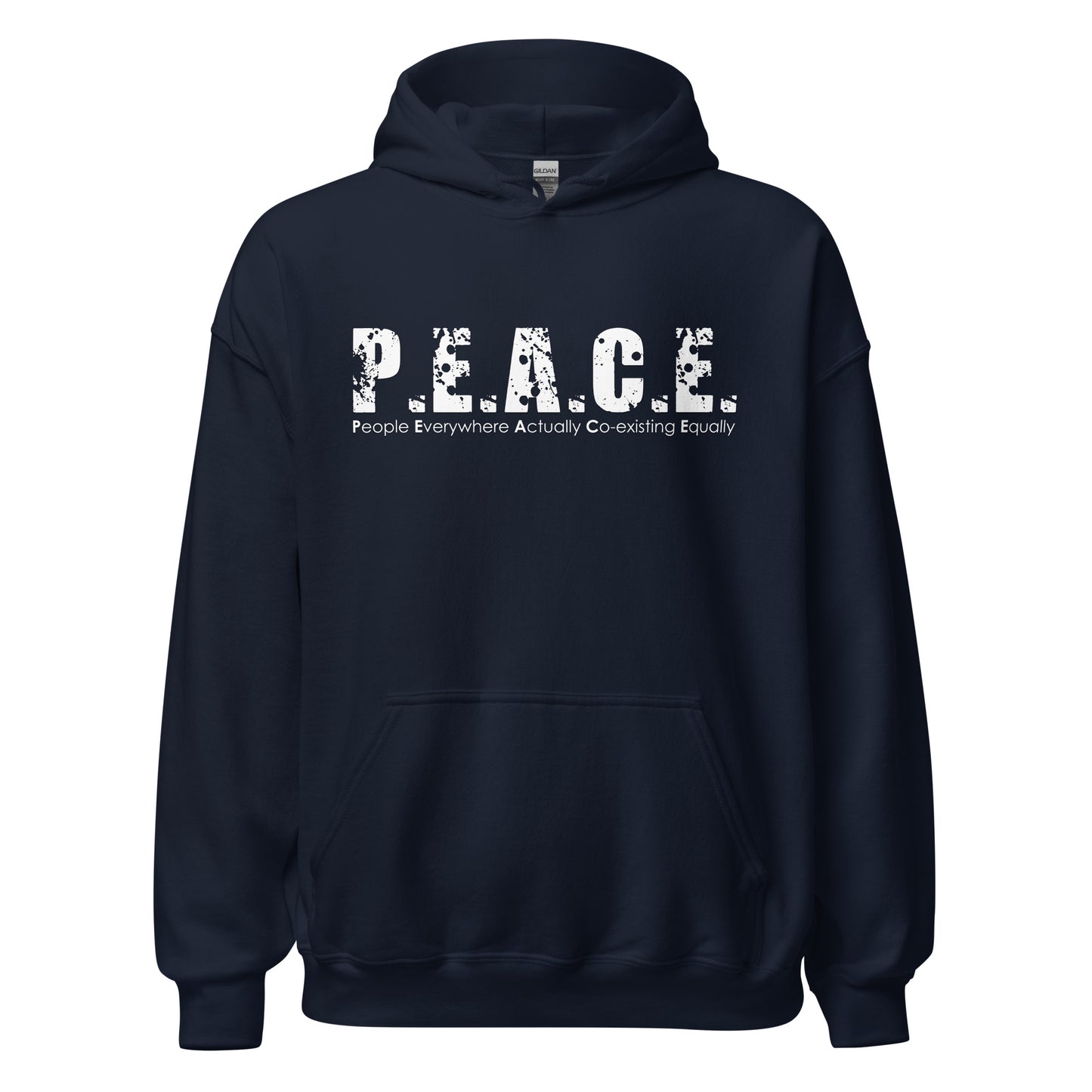 Unisex P.E.A.C.E. Hoodie (White Logo)