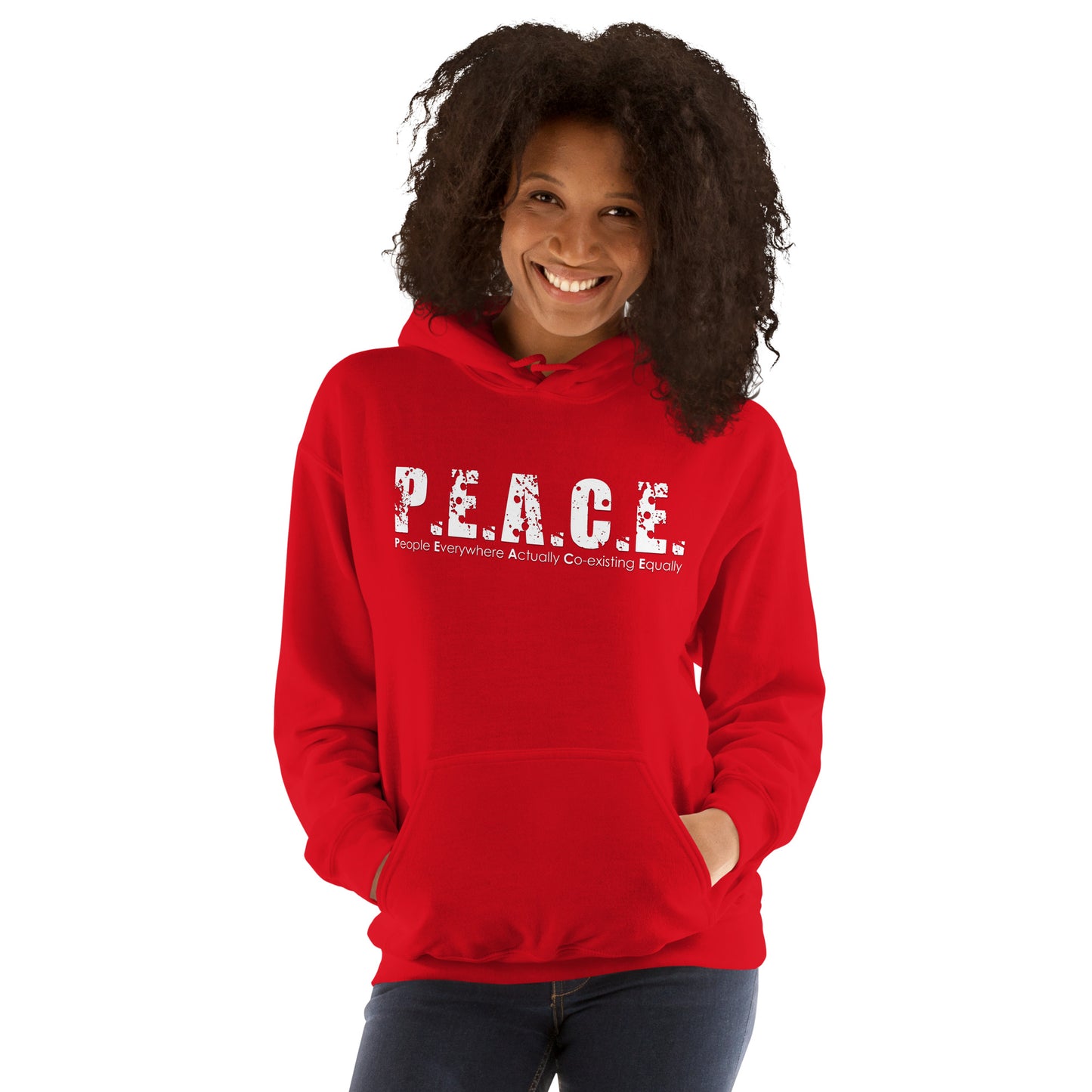 Unisex P.E.A.C.E. Hoodie (White Logo)