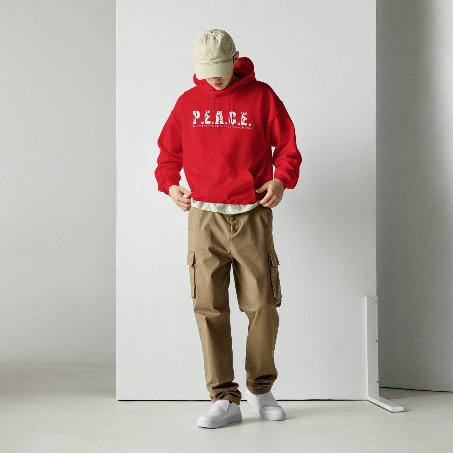 Unisex P.E.A.C.E. Hoodie (White Logo)
