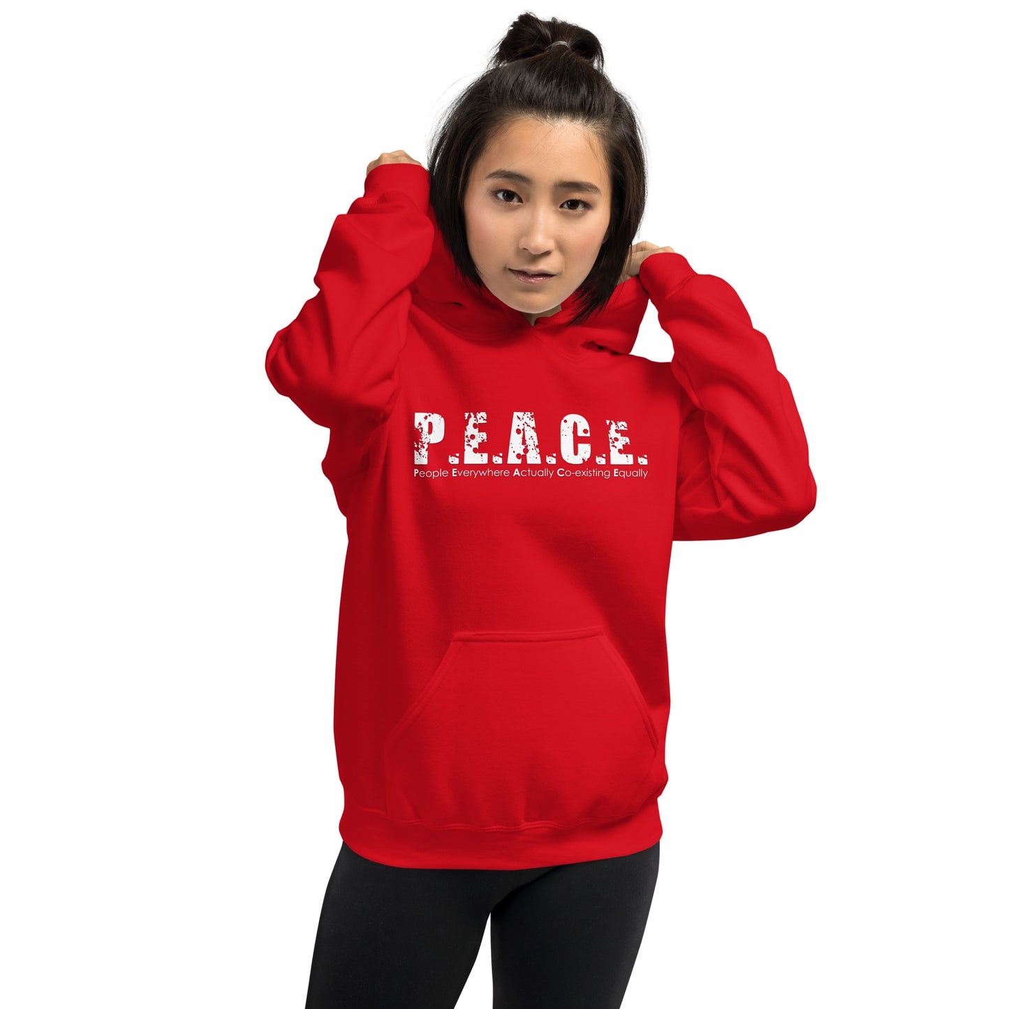 Unisex P.E.A.C.E. Hoodie (White Logo)