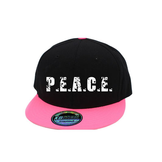 PEACE 2tone Black Pink Snapback
