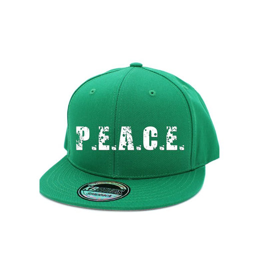 PEACE Solid Green Snapback