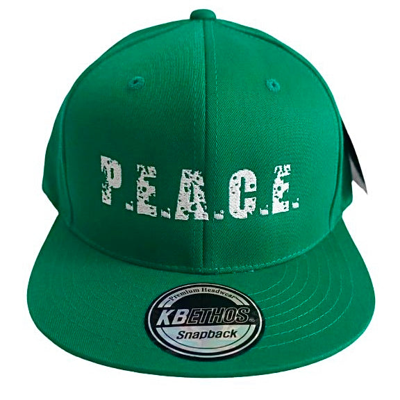 PEACE Solid Green Snapback