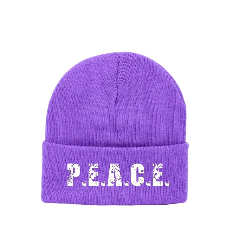 PEACE Purple Beanie