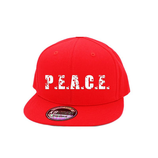 PEACE Solid Red Snapback
