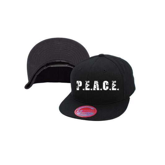 PEACE Solid Black Snapback