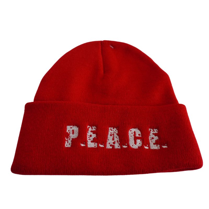 PEACE Red Beanie